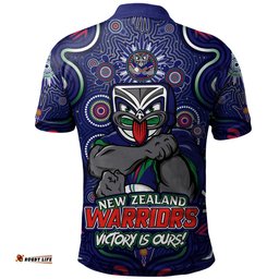 Amazing Aussie New Zealand Warriors Aboriginal Pattern Inspired Victory Is Ours Polo Shirt