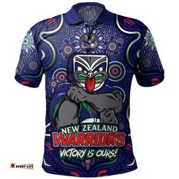 Amazing Aussie New Zealand Warriors Aboriginal Pattern Inspired Victory Is Ours Polo Shirt