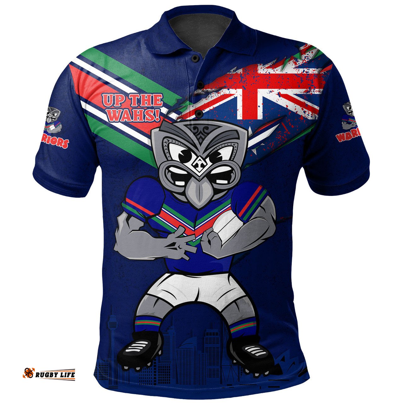Amazing Aussie New Zealand Warriors Custom For Die Hard Fan Australia Flag Scratch Style Polo Shirt