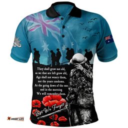 Amazing Aussie Australia Anzac Day Blue Horizon Of Sacrifice Polo Shirt
