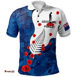 Amazing Aussie New Zealand Anzac Day Lest We Forget Military Patterns Polo Shirt