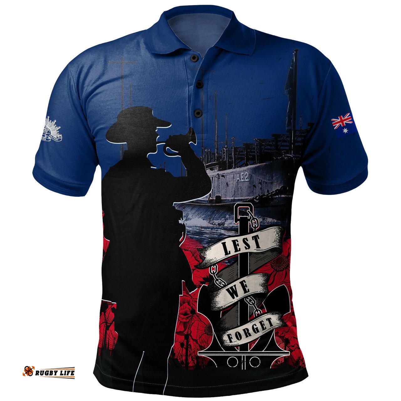 Amazing Aussie Australia Anzac Day Lest We Forget Royal Australian Navy Polo Shirt