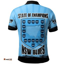 Amazing Aussie New South Wales Blues Dynasty Of Blues Polo Shirt