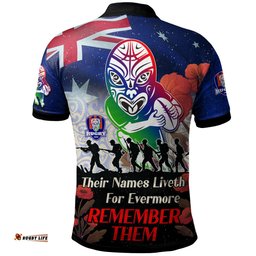 Amazing Aussie New Zealand Warriors Custom Remember Them Red Poppy Flowers Polo Shirt