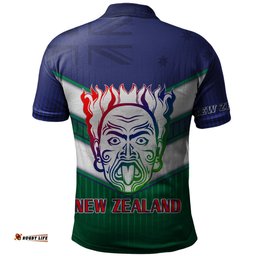 Amazing Aussie New Zealand Warriors Sport Maori Face With NZ Flag Polo Shirt