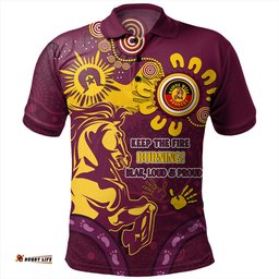 Amazing Aussie Brisbane Broncos Aboriginal Indigenous Naidoc Week Dreamtime Dot Painting With Flag Polo Shirt