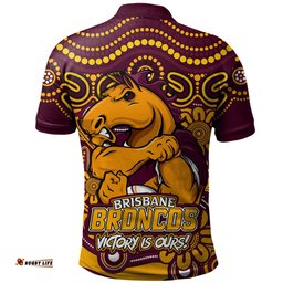 Amazing Aussie Brisbane Broncos Aboriginal Inspired Tough Fan Rugby For Life Polo Shirt