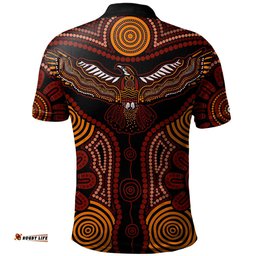 Amazing Aussie Australia Aboriginal Inspired Eagles With Dot Painting Pattern Polo Shirt