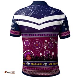 Amazing Aussie Australia Sea Eagles Christmas Custom Australia Sea Eagles Ugly Christmas And Aboriginal Inspired Patterns Polo Shirt