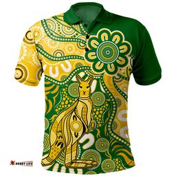 Amazing Aussie Australia Aboriginal Dot Design Kangaroo Polo Shirt