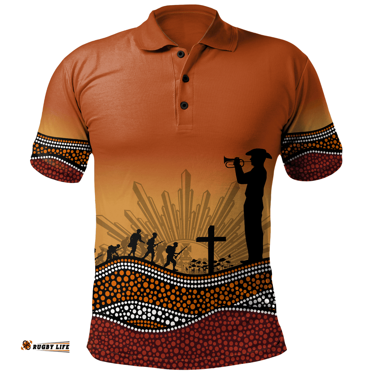 Amazing Aussie Australia Anzac Day Aboriginal Style Polo Shirt