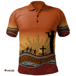 Amazing Aussie Australia Anzac Day Aboriginal Style Polo Shirt