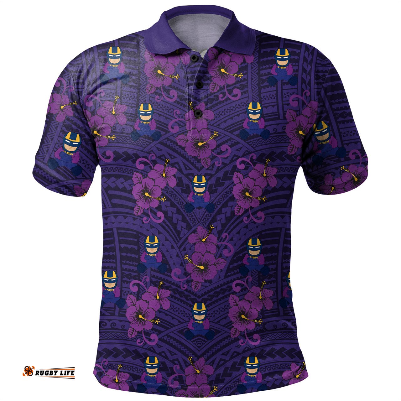 Amazing Aussie Melbourne Storm With Maori Pattern Polo Shirt
