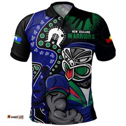 Amazing Aussie New Zealand Warriors NAIDOC Indigenous Warrior Spirit Polo Shirt
