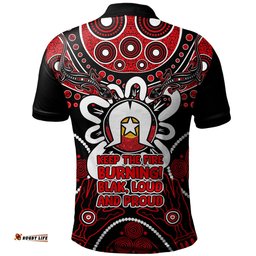 Amazing Aussie Australia Naidoc Week Aboriginal Inspired Dot Art Painting And Aussie Lizard Polo Shirt