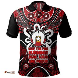 Amazing Aussie Australia Naidoc Week Aboriginal Inspired Dot Art Painting And Aussie Lizard Polo Shirt