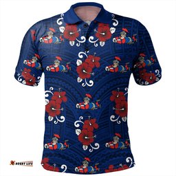 Amazing Aussie Newcastle Knights Custom Knights With Maori Patterns Polo Shirt