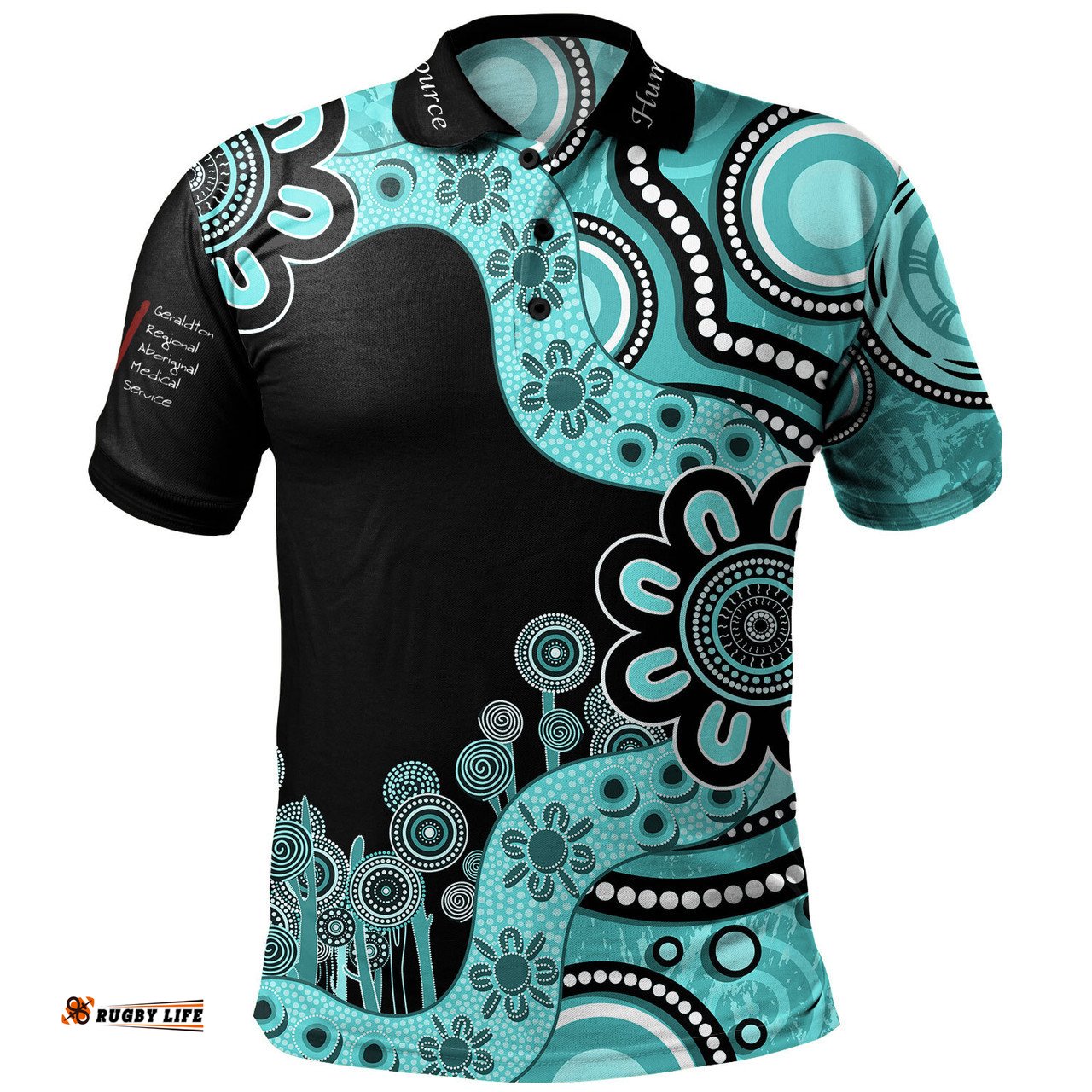 Amazing Aussie Australia Custom Human Resource Aboriginal Indigenous Dot Turquoise Polo Shirt