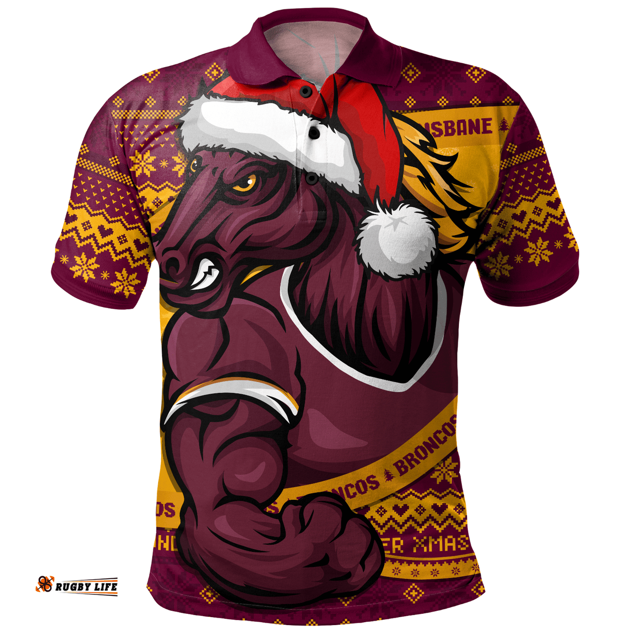 Amazing Aussie Brisbane Broncos Ugly Knit Style For Christmas Game Fans Polo Shirt