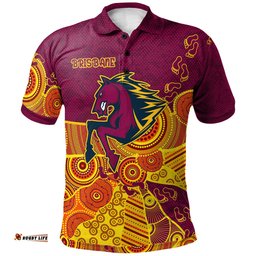 Amazing Aussie Brisbane Broncos Custom Indigenous Broncos Footprints Polo Shirt