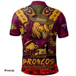 Amazing Aussie Brisbane Broncos Ripped Legacy Of The Game The ANZAC Spirit Lives On Polo Shirt