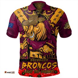Amazing Aussie Brisbane Broncos Ripped Legacy Of The Game The ANZAC Spirit Lives On Polo Shirt