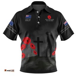 Amazing Aussie New Zealand Anzac Day New Zealand Maori Warriors Remember Black Flag Polo Shirt