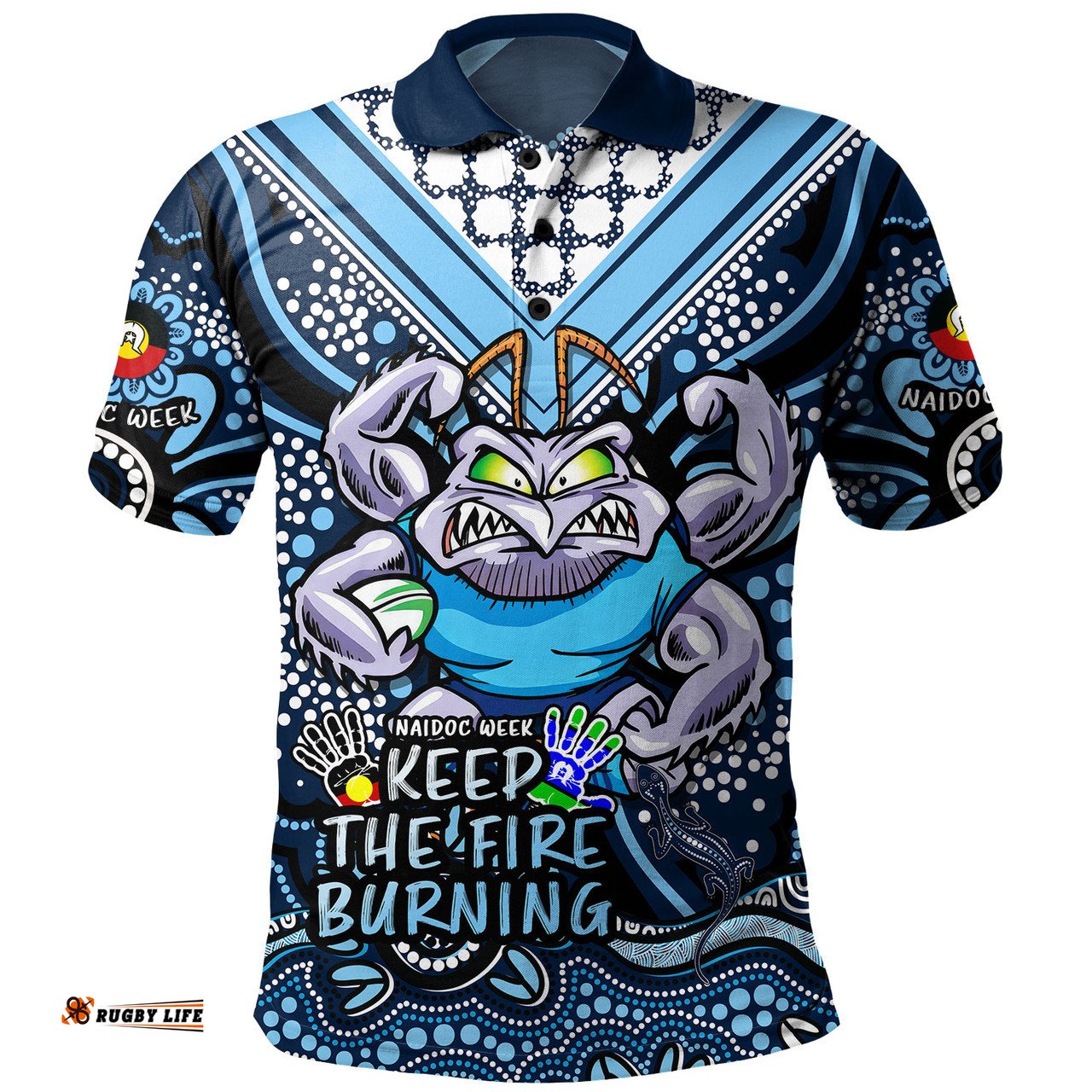 Amazing Aussie New South Wales Blues Aboriginal Inspired Naidoc Week Custom For Die Hard Fan Supporters Polo Shirt