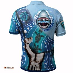 Amazing Aussie Cronulla Sutherland Sharks Custom Patronage Sharkies Bloods In My Veins Polo Shirt