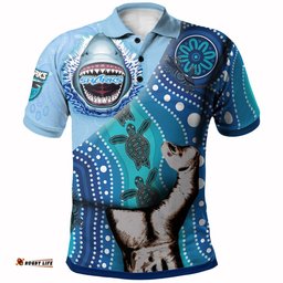 Amazing Aussie Cronulla Sutherland Sharks Custom Patronage Sharkies Bloods In My Veins Polo Shirt