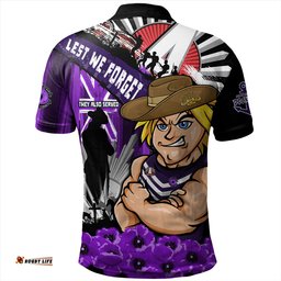 Amazing Aussie Fremantle ANZAC Day Honor Purple Valor And Spirit Polo Shirt