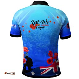 Amazing Aussie Canterbury Bankstown Bulldogs Custom Canterbury Bankstown Bulldogs Remembrance Day Lest We Forget Poppies Polo Shirt