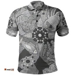 Amazing Aussie Custom Australia Aboriginal Dot Painting Black Polo Shirt