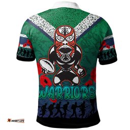 Amazing Aussie New Zealand Warriors Anzac Custom Anzac Day Kiwis Polo Shirt