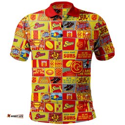 Amazing Aussie Gold Coast SUNS Legacy Of The Pride Comic Style Polo Shirt