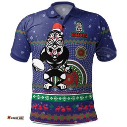 Amazing Aussie New Zealand Warriors Christmas Custom Ugly Xmas And Aboriginal Patterns For Die Hard Fan Polo Shirt