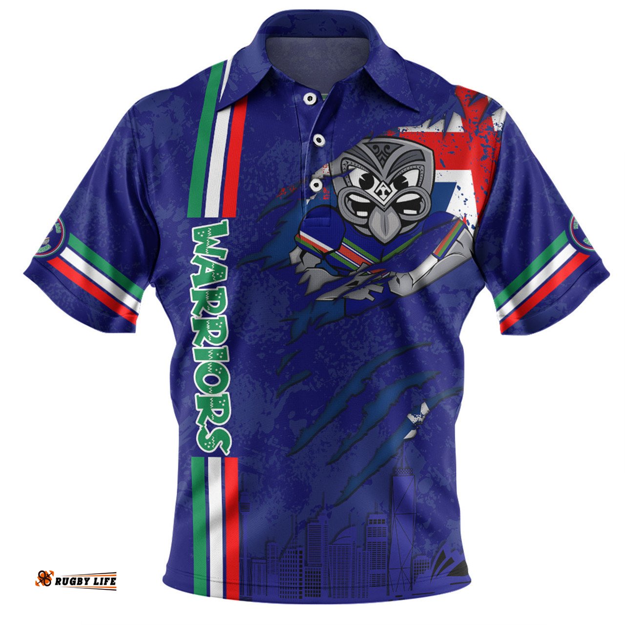 Amazing Aussie New Zealand Warriors Happy Australia Day Flag Scratch Style Polo Shirt