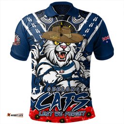 Amazing Aussie Geelong Cats Ripped Legacy Of The Game The ANZAC Spirit Lives On Polo Shirt