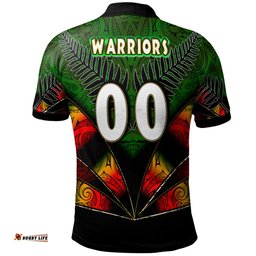 Amazing Aussie New Zealand Warriors Custom Warrios Maori Mask Player Maori Style Ethnic Ornament Pattern Player And Number Polo Shirt