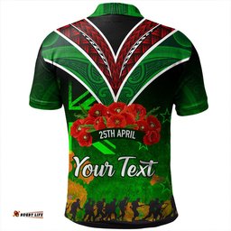 Amazing Aussie New Zealand Warriors Anzac Day Custom Anzac Day NZ Flag Traditional Maori Patterns Polo Shirt