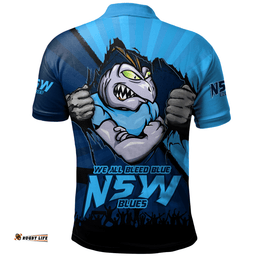 Amazing Aussie New South Wales Blues Origin Battleground Blues Unleashed Polo Shirt