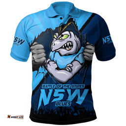 Amazing Aussie New South Wales Blues Origin Battleground Blues Unleashed Polo Shirt