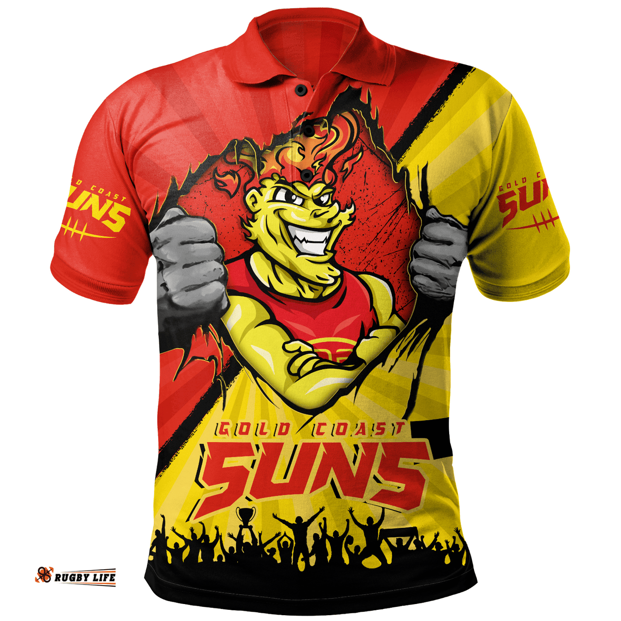 Amazing Aussie Gold Coast SUNS Breaking Through Fan Design Polo Shirt