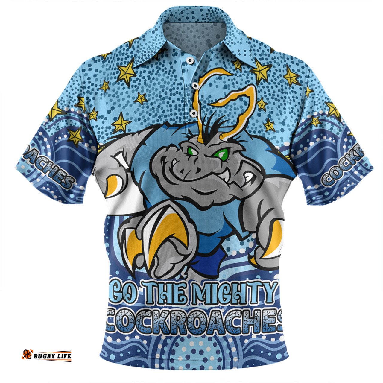 Amazing Aussie New South Wales Cockroaches Custom Custom With Aboriginal Inspired Style Of Dot Painting Patterns  Polo Shirt
