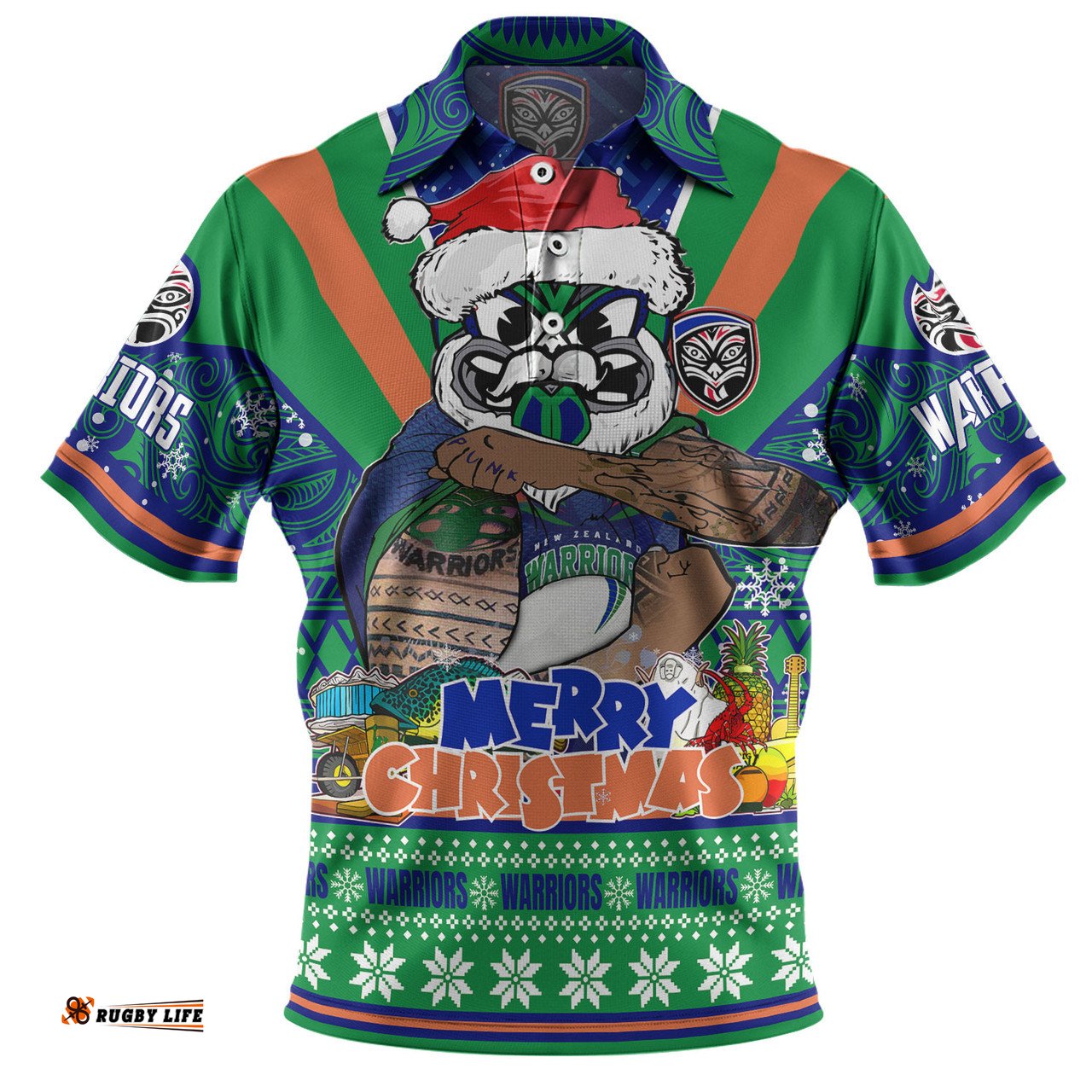 Amazing Aussie New Zealand Warriors Christmas Custom Warriors Santa Aussie Big Things Polo Shirt