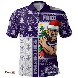 Amazing Aussie Fremantle Merry Christmas Knit Style Festive Spirit Polo Shirt