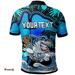 Amazing Aussie Cronulla Sutherland Sharks Custom Naidoc Cronulla Sutherland Sharks No Rules Zone Ball Torres Strait with Aboriginal Inspired Culture Polo Shirt