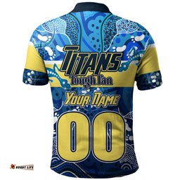 Amazing Aussie Gold Coast Titans Custom Gold Coast Titans For Life With Aboriginal Style Polo Shirt