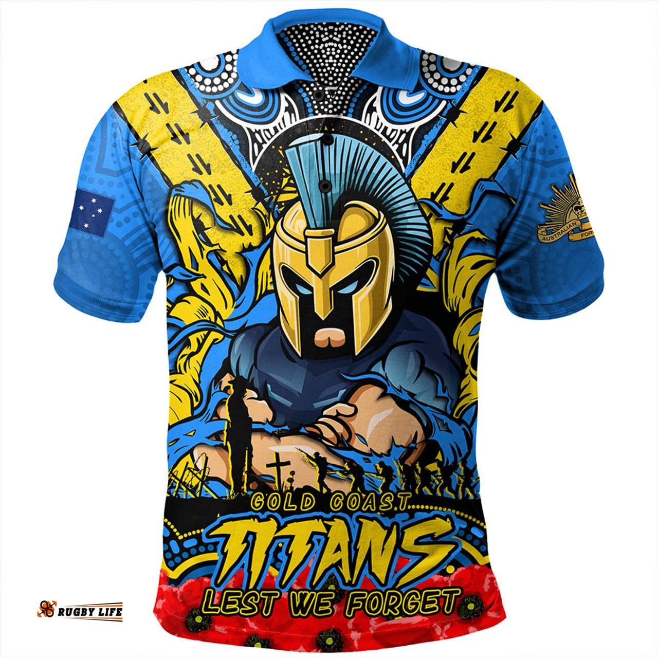 Amazing Aussie Gold Coast Titans Ripped Legacy Of The Game The ANZAC Spirit Lives On Polo Shirt