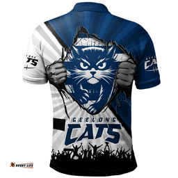 Amazing Aussie Geelong Cats Breaking Through Fan Design Polo Shirt